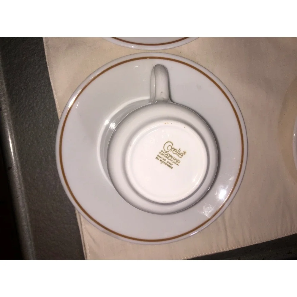 Corelle Indian Summer Tea Cup and Saucer Set of 6 Vintage Corning Vitrelle USA